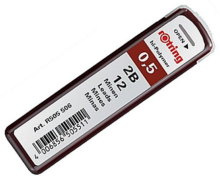 INSTRUMENTE DE SCRIS - MINA CREION ROTRING TIKKY 0.5MM 2B 12/SET RO312630