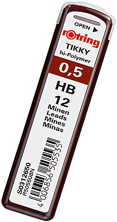 INSTRUMENTE DE SCRIS - MINA CREION ROTRING TIKKY 0.5MM HB 12/SET RO312650