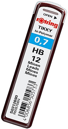 INSTRUMENTE DE SCRIS - MINA CREION ROTRING TIKKY 0.7MM HB 12/SET RO312690