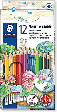 RECHIZITE SCOLARE - GRI CREIOANE COLORATE 12/SET CU RADIERA STAEDTLER 14450NC12