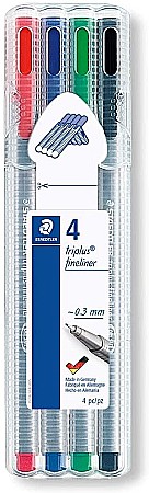INSTRUMENTE DE SCRIS - GRI FINELINER STAEDTLER TRIPLUS 0.3 MM 4/SET 334SB4