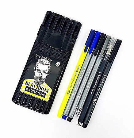 GRI SET INSTRUMENTE STAEDTLER TRIPLUS 6/SET BLACK BOX 34SB6B [1]