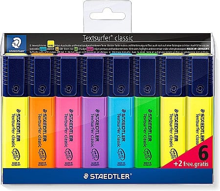 Textlinere - GRI TEXTMARKER STAEDTLER 6+2/SET 364AWP8