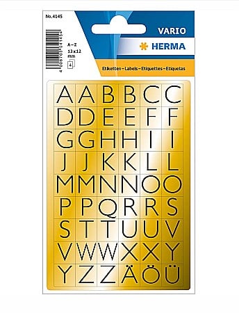 TOR STICKER LITERE A-Z NEGRE ,FOLIE AURIE H4145 [0]