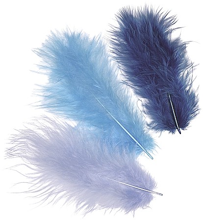 HOBBY - KP PENE DECOR MARABOU 10CM 15/SET MIX ALBASTRU 6619933