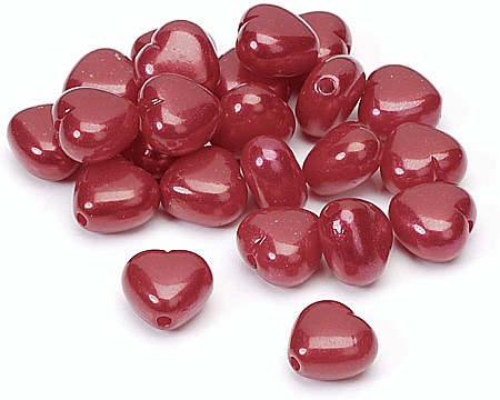 Perle - KP PERLE INIMI 1CM 24/SET ROSII 8022025