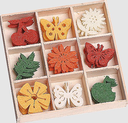 Figurine din Fetru - KP DECORATIUNI PASLA 45/SET FRUCTE, FLUTURI, FLORI 8001208