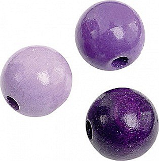 HOBBY - KP MARGELE LEMN 10 MM 50/SET MIX MOV LILA 6013005