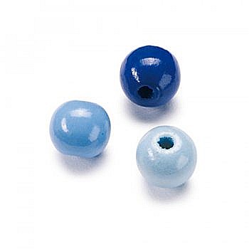 HOBBY - KP MARGELE LEMN 10 MM 50/SET MIX ALBASTRU 6013007