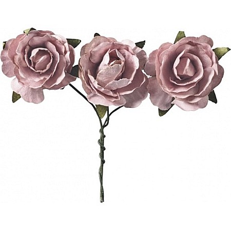 Flori, Frunze, Muschi, Iarba - KP TRANDAFIRI HARTIE 2.5CM 12/SET ROZ ANTIC 7611010