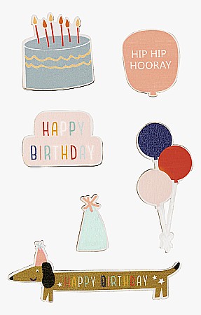 HOBBY - KP STICKER DECOR LEMN 1.5-8CM HAPPY BIRTHDAY 8001331