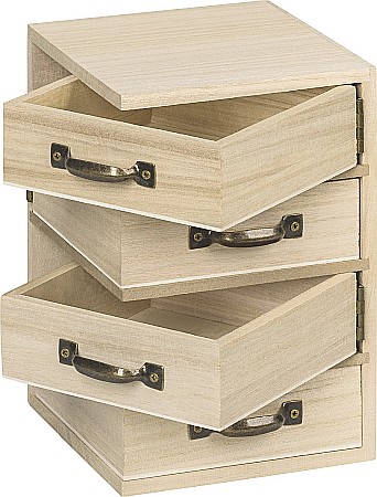 KP CASETA BIJUTERII MINIATURALA  LEMN 4 SERTARE 12*12*18.5CM 8735250 [1]