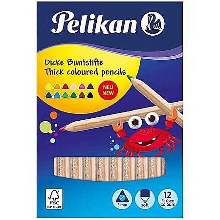 RECHIZITE SCOLARE - HE CREIOANE COLORATE 12/SET PELIKAN 700047 TRIUNGHIULARE