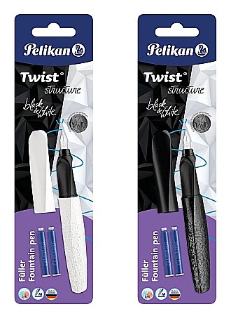 HE STILOU PELIKAN TWIST M GRIP ERGONOMIC ALB/NEGRU  CU 2 REZERVE 824637 [0]