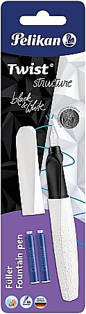HE STILOU PELIKAN TWIST M GRIP ERGONOMIC ALB/NEGRU  CU 2 REZERVE 824637 [1]