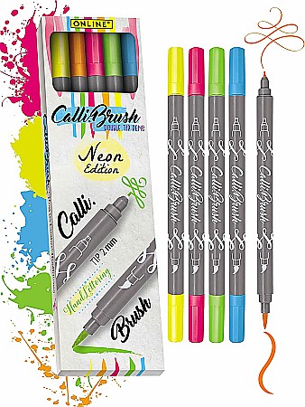 FINE ARTS&GRAPHICS - ONLINE CARIOCA TIP PENSULA 2 CAPETE CALLI.BRUSH NEON 5/SET 19078