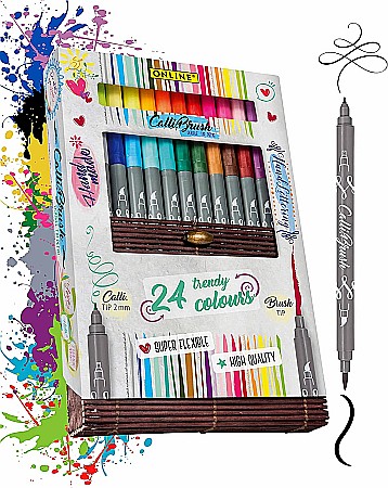 FINE ARTS&GRAPHICS - ONLINE CARIOCA TIP PENSULA 2 CAPETE 24/SET CALLI.BRUSH CUTIE BAMBUS 19082