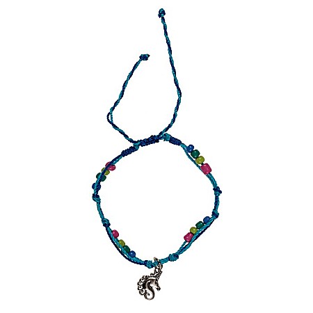 BLU BRATARA TEXTILA IN STICLUTA CU MARGELE STICLA SI PANDANTIV METALIC UNICORN 76/0153 [1]