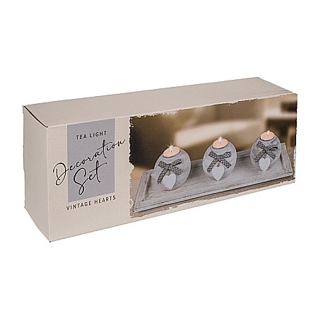 BLU SUPORT LUMANARI DIN LEMN 40*14CM CU TAVITA SI 3 GLOBURI 350125 [2]