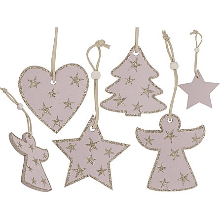 Decoratiuni Craciun - BLU DECORATIUNI SUSPENDATE DIN LEMN 9.5*8*0.5CM MOTIVE DE CRACIUN 960417