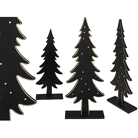 HOBBY - BLU BRAD DECOR 15*5*38CM DIN LEMN NEGRU CU STELUTE AURII 960428