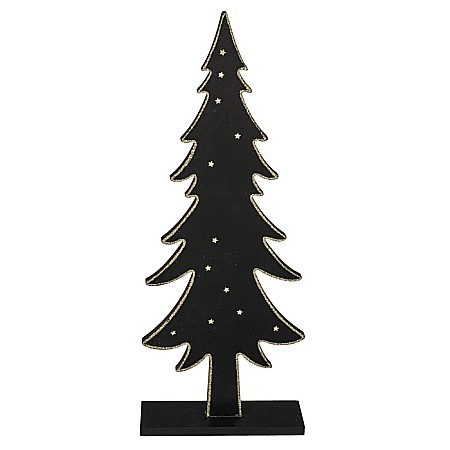 BLU BRAD DECOR 15*5*38CM DIN LEMN NEGRU CU STELUTE AURII 960428 [1]