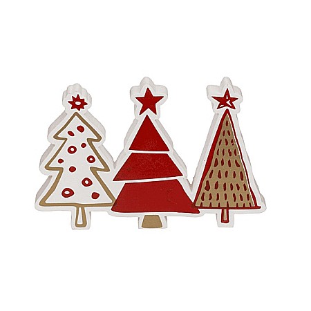 BLU DECORATIUNE CRACIUN BRADUTI LEMN 15*2*10CM ALB-ROSU 960435 [1]