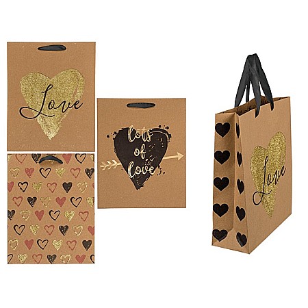 AMBALAJE SI SACOSE CADOURI - BLU SACOSA CADOU 26*10*32CM KRAFT LOVE 180758