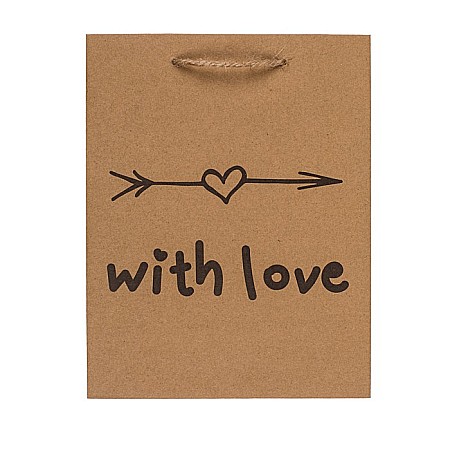 BLU SACOSA CADOU 18*8*23CM KRAFT LOVE ,FOR YOU, SURPRISE,CONGRATS 180764 [2]