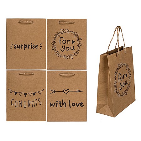 BLU SACOSA CADOU 18*8*23CM KRAFT LOVE ,FOR YOU, SURPRISE,CONGRATS 180764 [5]