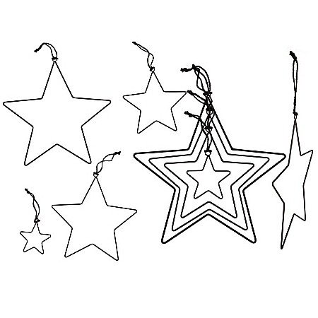 HOBBY - BLU DECORATIUNI SUSPENDATE DIN METAL STELUTE 4/SET 25-20-15-7.5CM 960456