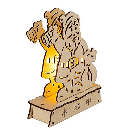 BLU DECORATIUNE LUMINOASA 3D LEMN 11*15CM MOS CRACIUN 939127 [2]