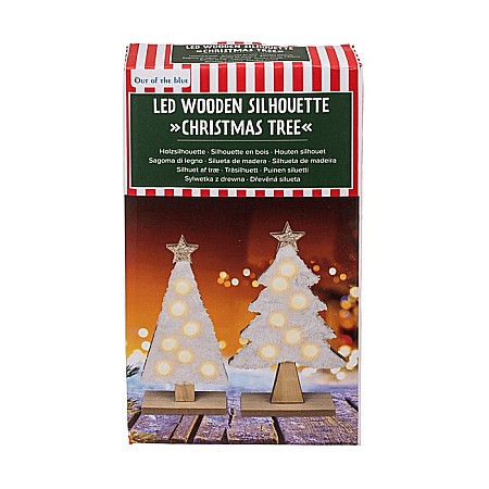 BLU DECORATIUNE LUMINOASA 3D LEMN 10*25CM POM DE CRACIUN 939128 [1]