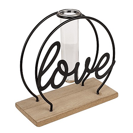 INSTRUMENTE SCRIS DE LUX SI CADOURI - BLU SUPORT METALIC PT PLANTE PE BAZA DE LEMN LOVE 144396