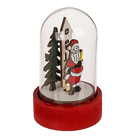 BLU DECORATIUNE LUMINOASA CRACIUN 8CM CU CUPOLA DE STICLA 160066 [4]