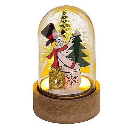 BLU DECORATIUNE LUMINOASA CRACIUN 8CM CU CUPOLA DE STICLA 160066 [5]