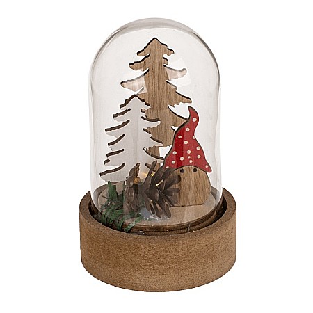 BLU DECORATIUNE LUMINOASA CRACIUN 8CM CU CUPOLA DE STICLA 160066 [7]