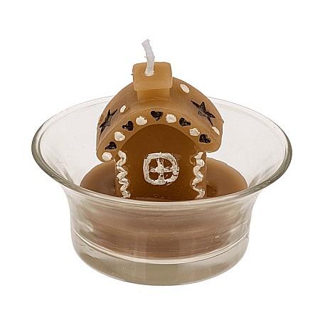 BLU SUPORT DECORATIV DIN STICLA 3*2*4CM CU LUMANARE IN FORMA DE CASUTA 950152 [6]