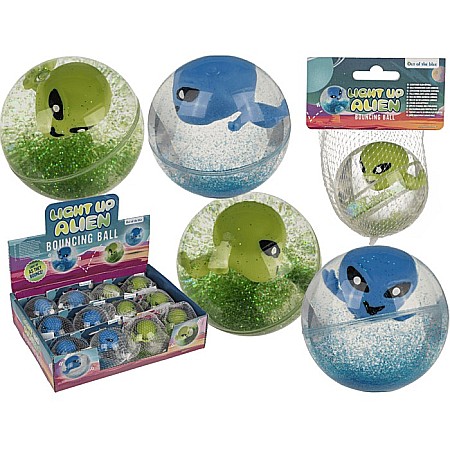 ARTICOLE COPII - BLU MINGIUTA SARITOARE 6.5CM ALIEN CU LEDURI INTERMITENTE 60/1185