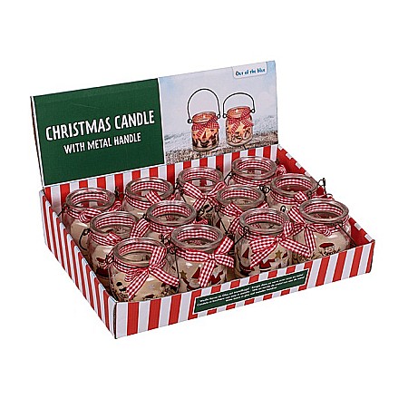 BLU SUPORT LUMANARE DIN STICLA 6*6.5CM CU MANER METALIC, COUNTRY CHRISTMAS 945044 [5]