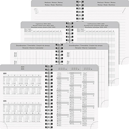 BR AGENDA SCOLARA SPIRA A6 PP DATATA ZILNIC 2024-2025 CU ELASTIC BLACK MARBLE 71755085/71855085 [6]