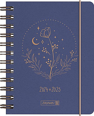 BR AGENDA SCOLARA SPIRA A6 DATATA ZILNIC 2024-2025 CU ELASTIC MOON FLOWER 71775025 [0]