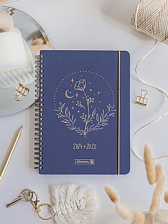 BR AGENDA SCOLARA SPIRA A6 DATATA ZILNIC 2024-2025 CU ELASTIC MOON FLOWER 71775025 [2]