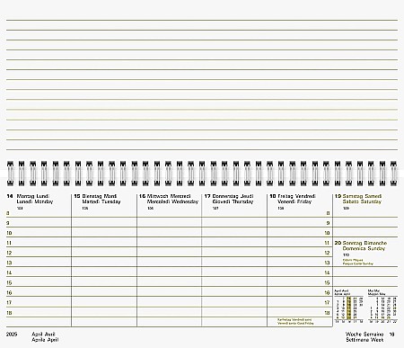 BR CALENDAR BIROU SAPTAMANAL 2025 28.5*12CM SPIRA NEGRU 87060905 [1]