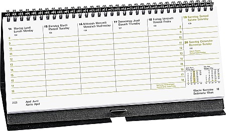 BR CALENDAR BIROU SAPTAMANAL 2025 28.5*12CM SPIRA NEGRU 87060905 [3]