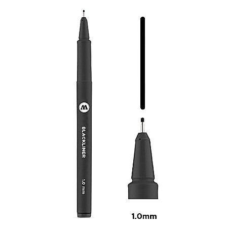 FINE ARTS&GRAPHICS - SCR Blackliner 1,0mm black Molotow MLW623