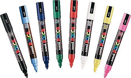 MARKER UNI POSCA PC-5M 1.8-2.5MM 8 CULORI/SET 42605 [1]