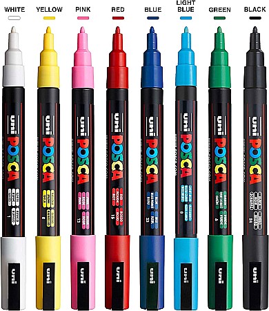 MARKER UNI POSCA PC-3M 0.9-1.3MM BASIC 8 CULORI/SET 38190 [1]