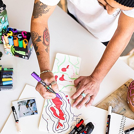 MARKER UNI POSCA UNIVERSAL 5M 1.8-2.5 MM M1455/44317 PORTOCALIU FLUORESCENT [3]