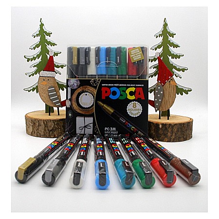 MARKER UNI POSCA PC-3M 0.9-1.3MM HOLIDAY 8 CULORI/SET 42588 [1]